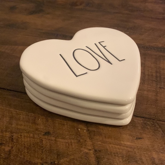 Rae Dunn ceramic coasters set of four ‘LOVE’ - Picture 6 of 7